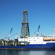 The JOIDES Resolution research vessel.